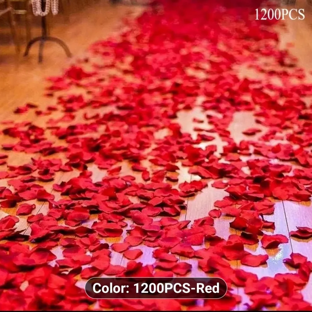 PREMUIM RED WEDDING AISLE SCATTER FLOWERS ROSE PETALS 1200 PIECES
